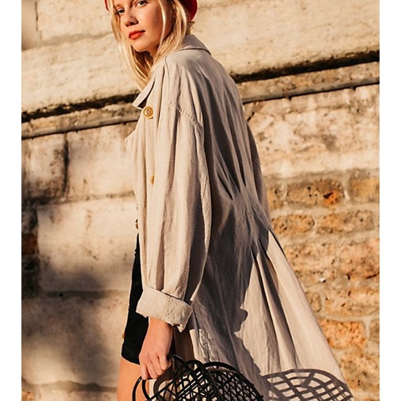 Free People Tied Up Slouchy Trench Coat XS - Picture 6 of 7